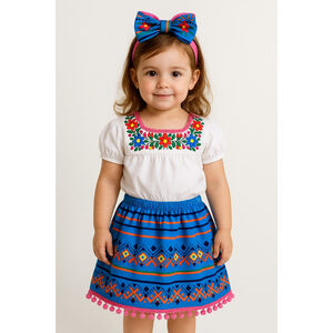 Toddler Girl’s 3-Piece Mexican Dress Outfit – Size 3T – Imekis – NWT